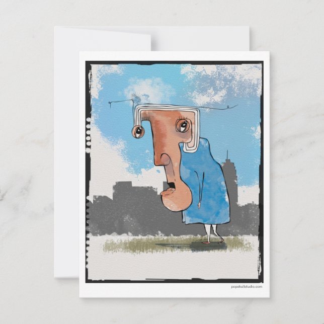 Cartão O dia de cabelo ruim da Madame Gronk... (Frente)