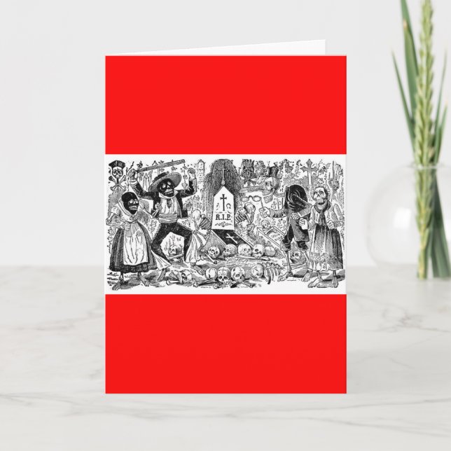 Cartão O dia do morto, México. Cerca de 1900's adiantado (Frente)