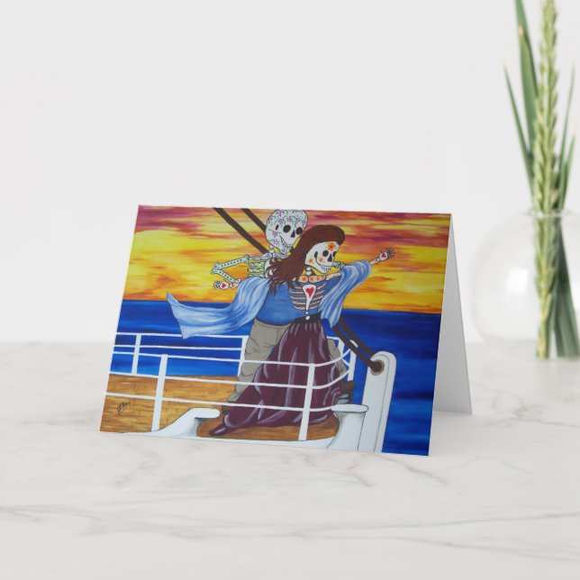 Cartão O dia dos amantes famosos inoperantes do titânico (Frente)