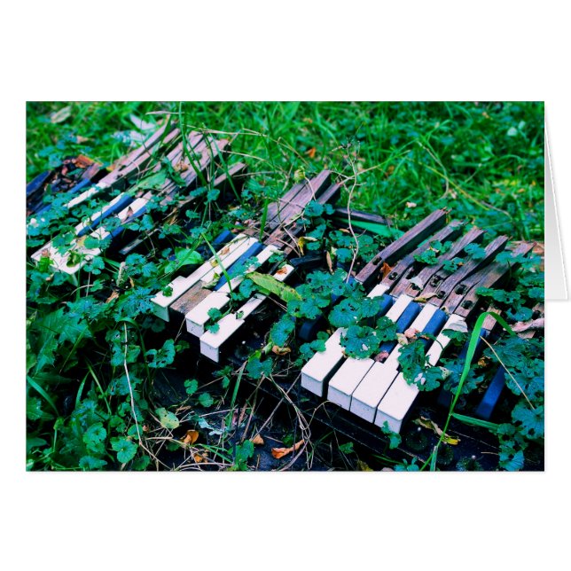 Cartão O dia em que a música morreu - placa de Dentro do  (Frente Horizontal)