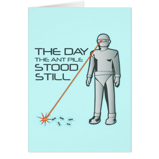 Cartão O dia onde a pilha da formiga estêve ainda (Frente)