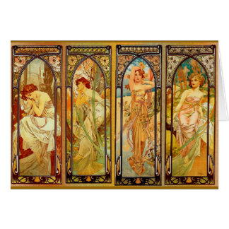 Cartão O dia - por Alphonse Mucha