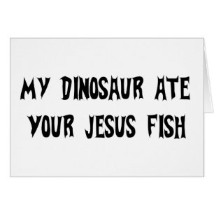 Cartão O dinossauro come peixes de Jesus