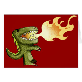 Cartão O dinossauro ou o dragão caçoam a arte com Loston