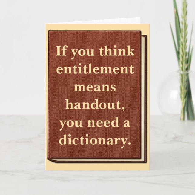 Cartão O direito não é um folheto (Frente)