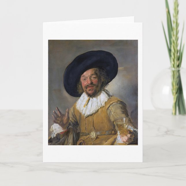 Cartão O Drinker Feliz, Frans Hals, 1628-1630 (Frente)