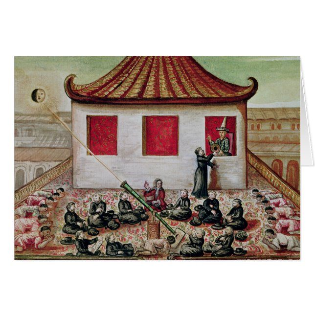 Cartão O eclipse do Sun em Sião em 1688 (Frente Horizontal)