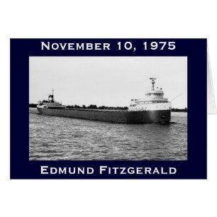 Cartão O Edmund Fitzgerald no rio do St. Clair