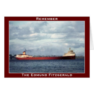 Cartão O Edmund Fitzgerald no rio do St. Clair