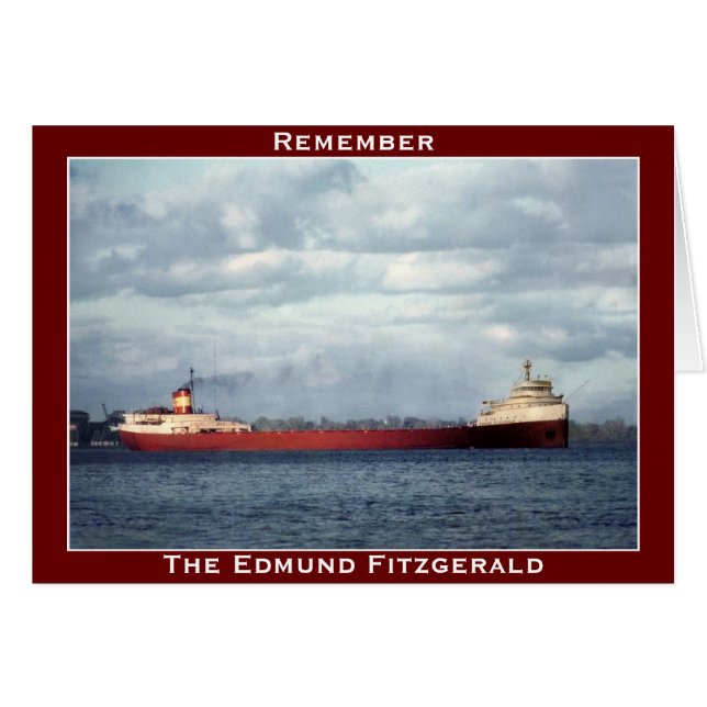 Cartão O Edmund Fitzgerald no rio do St. Clair (Frente Horizontal)