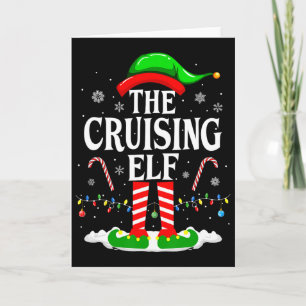 Cartão O Elfo Cruzeiros de Natal Roupas de Família Engraç