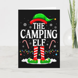 Cartão O Elfo de Acampamento Natal Divertido Família Corr
