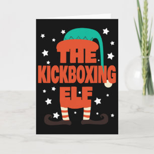 Cartão O Elfo de Kickboxing de Natal de Pijama - C de Kic