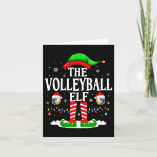 Cartão O Elfo de Voleibol Engraçado Correspondendo Ao Vol