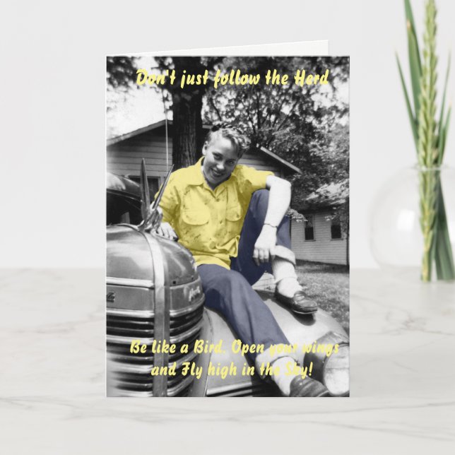 Cartão O encorajamento da década de 1940 SER diferente Se (Frente)