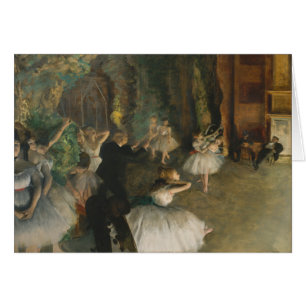 Cartão O ensaio do balé em palco - Edgar Degas