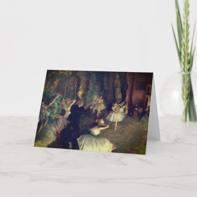 Cartão O ensaio do Balé no palco de Degas: (Frente)