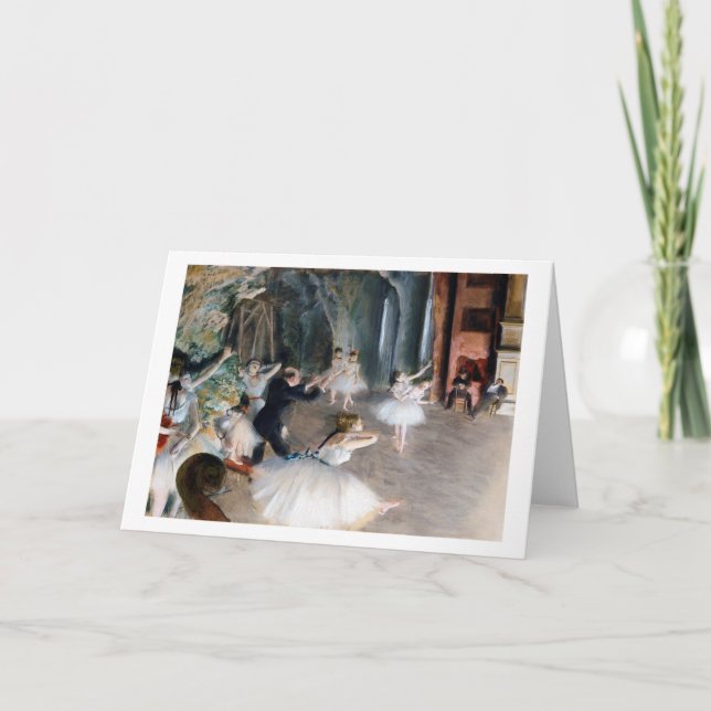 Cartão O ensaio no palco, Edgar Degas (Frente)