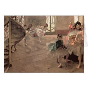 Cartão O Ensaio por Edgar Degas, Arte de Balé Antigo