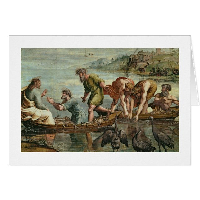 Cartão O esboço miraculoso dos peixes (desenhos animados (Frente Horizontal)