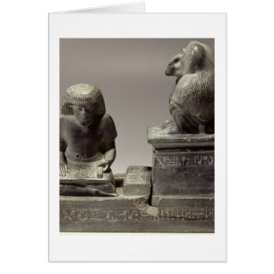 Cartão O escrevente real Nebmertuf escrevendo sob o prote