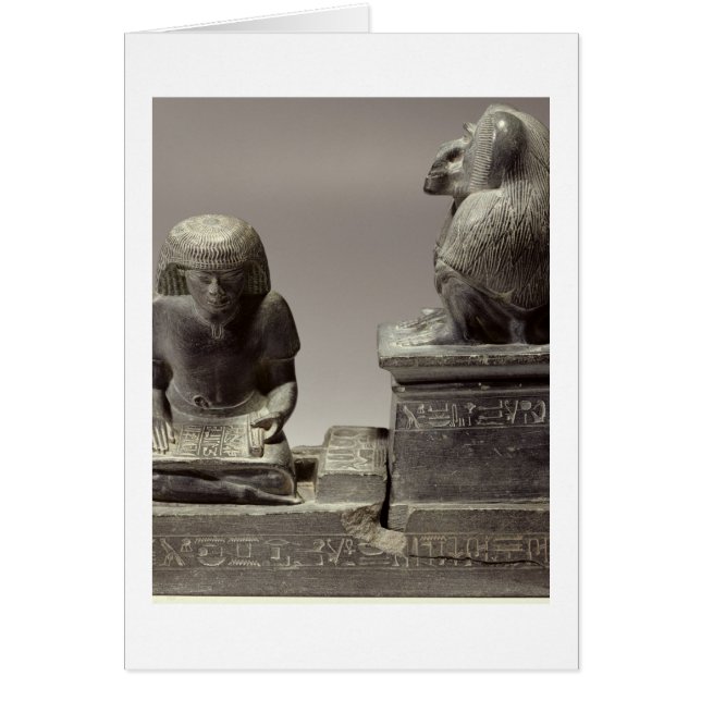 Cartão O escriba real Nebmertuf escrevendo sob o próte (Frente)