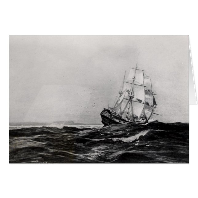 Cartão O esforço em Mar, 1900, gravado por Lowy (Frente Horizontal)