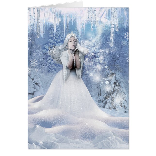 Cartão O espírito do inverno (Frente)