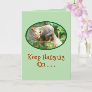 Cartão O Esquilo Aproximando-se do Birdfeeder, "Continua 