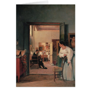 Cartão O estúdio de Ingres em Roma