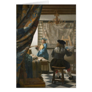 Cartão O estúdio do artista, c.1665-66 (óleo em canvas)