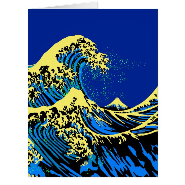Cartão O Excelente Hokusai Wave em estilo de arte Pop (Frente)