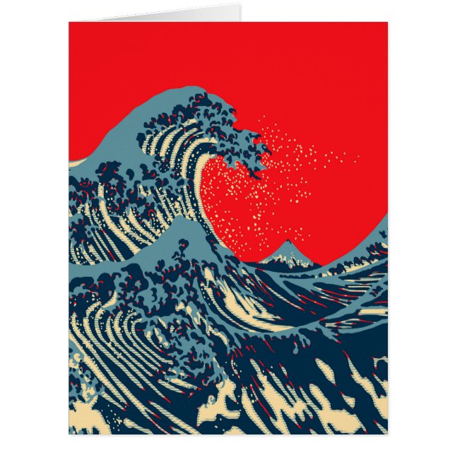 Cartão O Excelente Hokusai Wave em Estilo Vibrante (Frente)