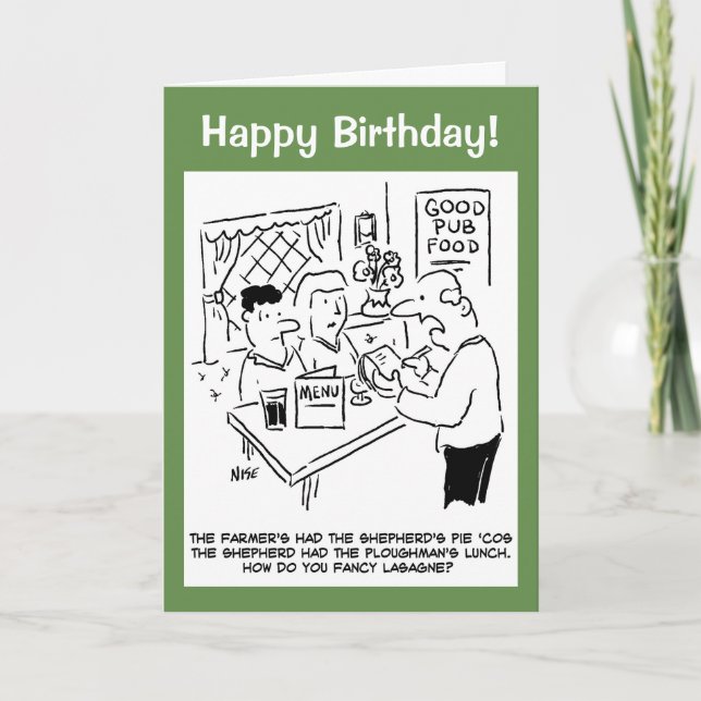 Cartão O fazendeiro tinha a torta do pastor (Frente)