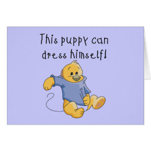 Cartão O filhote de cachorro veste acima o camiseta e os