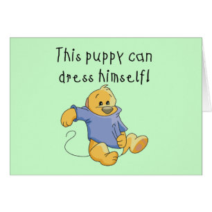 Cartão O filhote de cachorro veste acima o camiseta e os