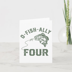 Cartão O-fish-ally Quatro Decorações de Aniversário 4º An