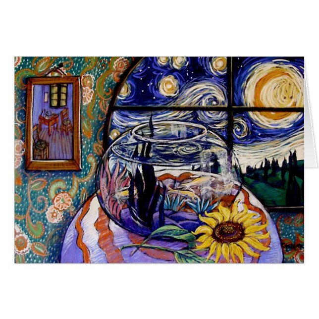 Cartão O Fishbowl de Van Gogh (Frente Horizontal)