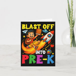 Cartão O Foguete Explodiu Para O Pré-k Engraçado De Volta