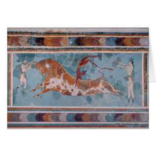 Cartão O fresco do Toreador, palácio de Knossos, Crete