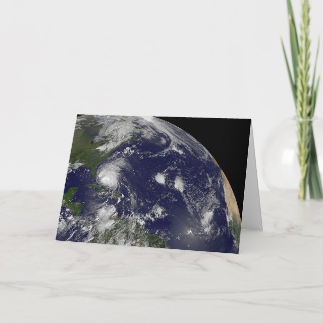 Cartão O Furacão Irene Se Movendo Através Das Bahamas. (Frente)