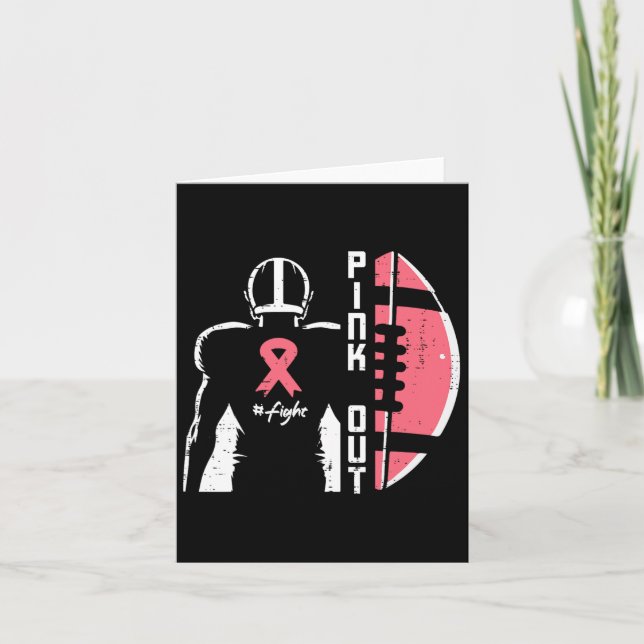 Cartão O futebol americano do Cancer da mama é um sinal d (Frente)