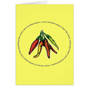 Cartão O gaiteiro de Peter escolheu um peck de pimentas