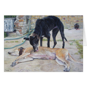 Cartão o galgo persegue a arte cénico do realista da