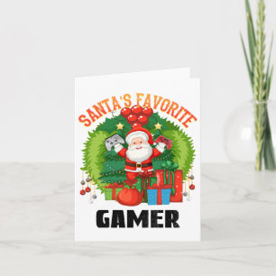 Cartão O Gamer Favorito do Papai Noel, Jogando neste Nata