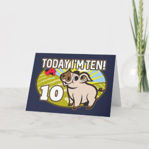 Cartão O garoto é o décimo aniversário hoje, eu sou de