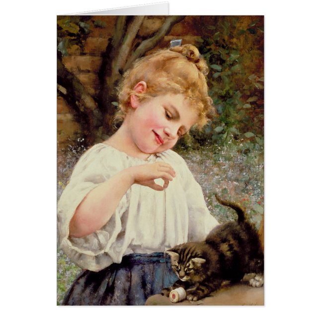 Cartão O gatinho brincalhão (Frente)