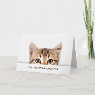 Cartão O gatinho do gato malhado obtem bem logo