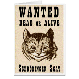 Cartão O gato de Shrodinger queria poster