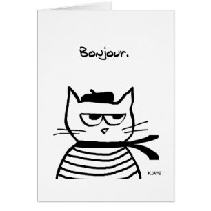 Cartão O gato irritado é tão muito francês